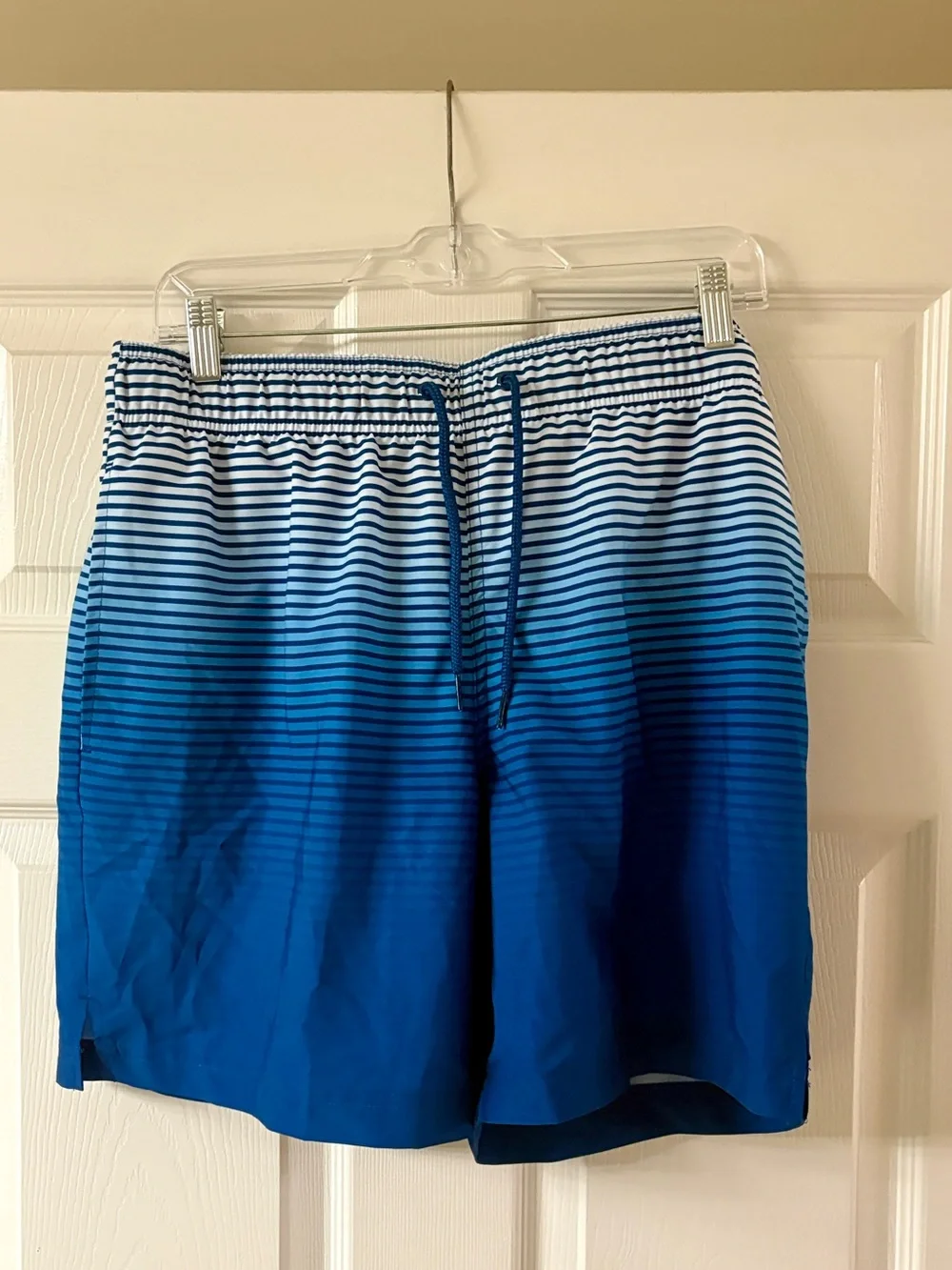Men's Blue Ombre Stripe Swim Trunks